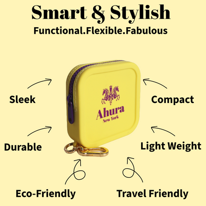 Ahura Yellow Silicone, Toiletry, Cosmetic, Travel, Gym Pouch