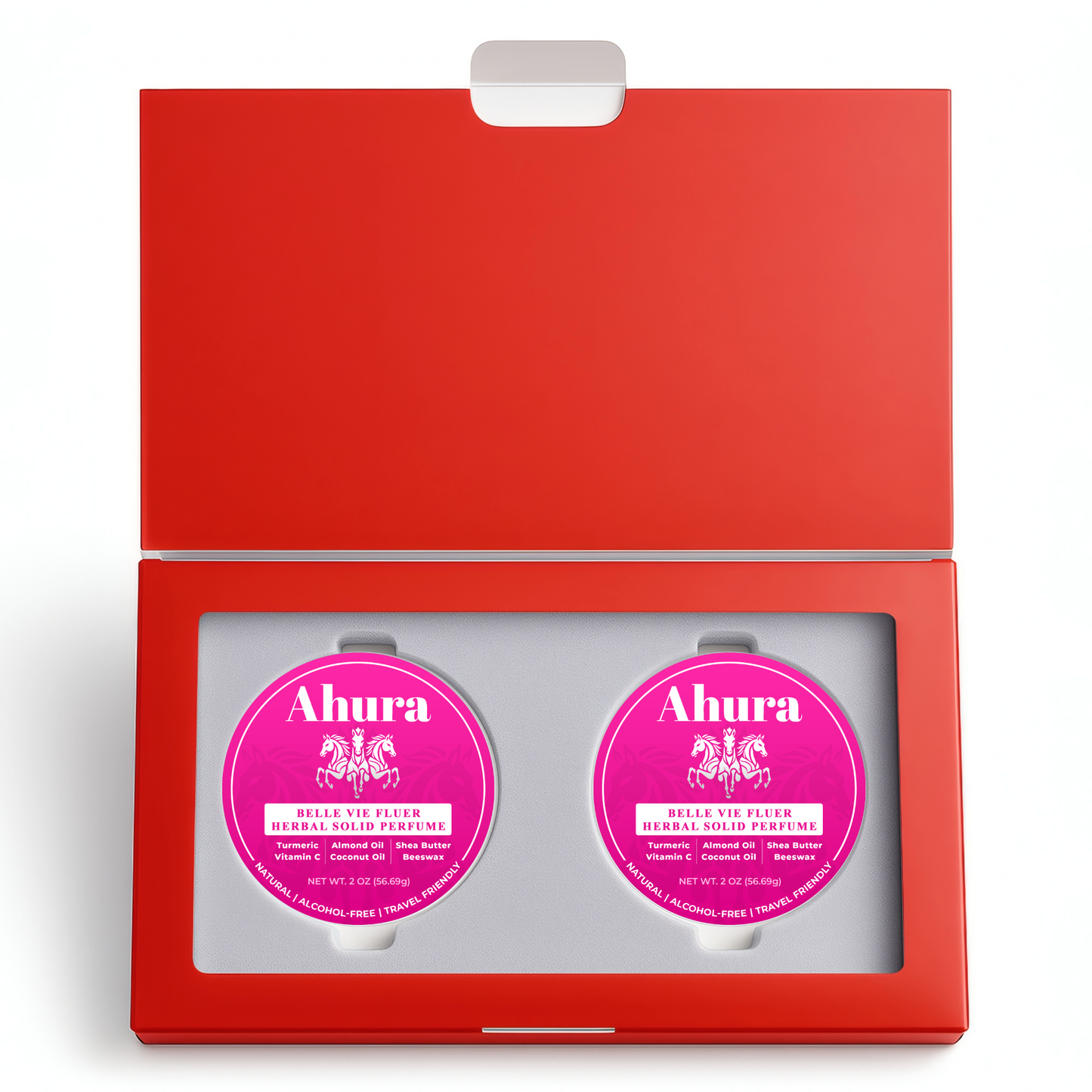 Ahura Floral Solid Perfume Balm Gift Set – 2-Pack Natural, Alcohol-Free Travel Fragrance