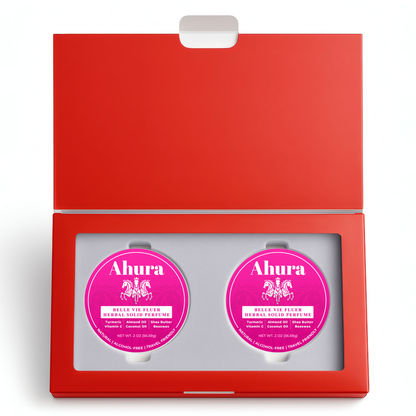 Ahura Floral Solid Perfume Balm Gift Set – 2-Pack Natural, Alcohol-Free Travel Fragrance