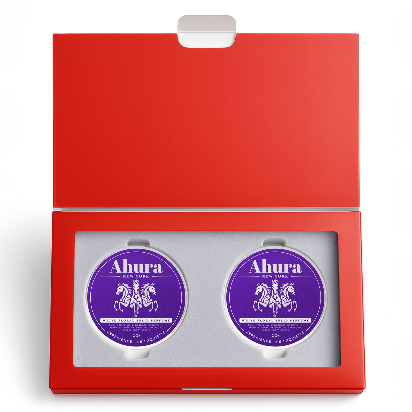 Ahura White Floral Herbal Solid Perfume Gift Box